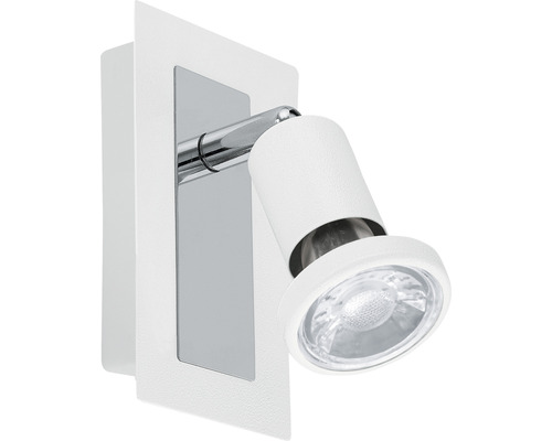 Vit vägglampa med justerbar spot