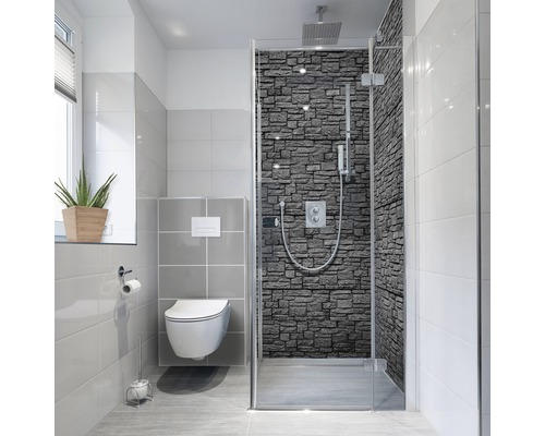 Dekorplast badrum MYSPOTTI Fresh stenvägg antracit 210x100 cm