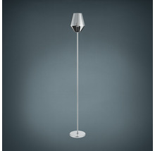 Golvlampa med glasskärm och metallfot