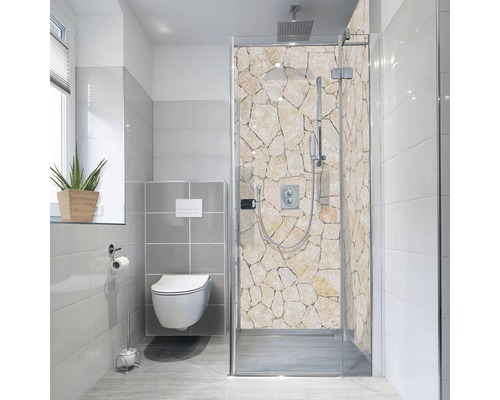 Dekorplast badrum MYSPOTTI Fresh naturstenvägg beige 210x90 cm