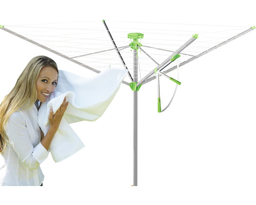 Torkvinda med kvinna och tvätt