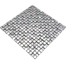 Mosaikplatta av glas och metall