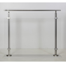 Rumsavdelare med rostfri ram och transparent skiva