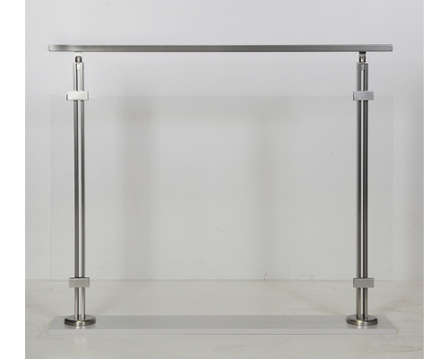 Rumsavdelare med rostfri ram och transparent skiva