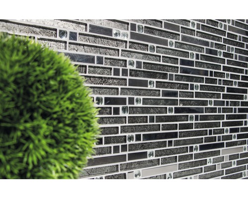 Väggkakelmosaik med glas och stenlook