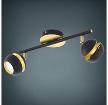 Taklampa med två spotlights av metall