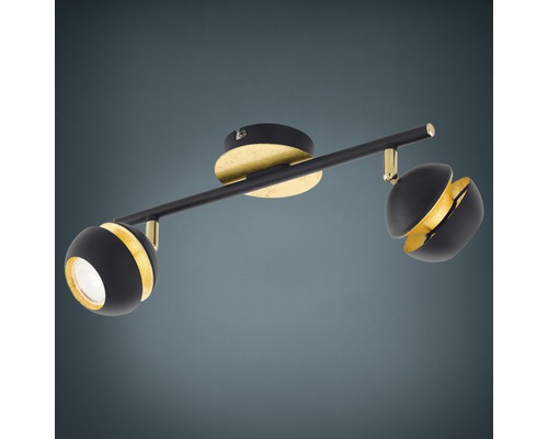 Taklampa med två spotlights av metall