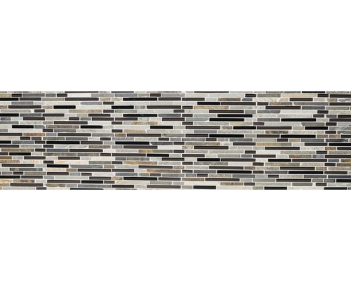 Mosaikplatta med rektangulära stenar av sten och glas