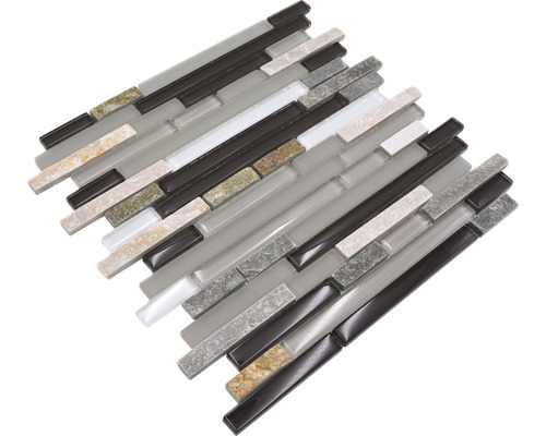 Mosaikmatta med glas- och stenutseende