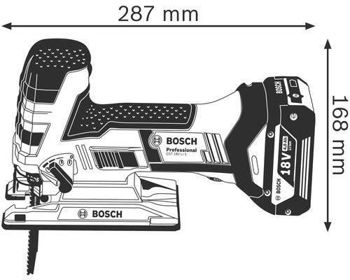 Bosch sticksåg med måtten 287 mm längd och 168 mm höjd