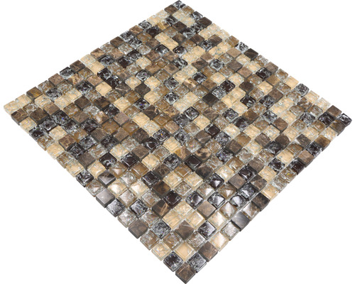 Mosaikplatta av glas och natursten