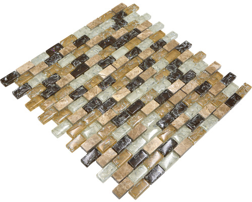 Mosaikplatta av glas och sten