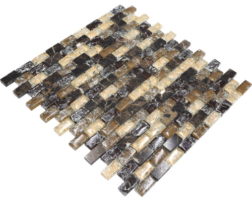 Mosaikplatta av glas och natursten