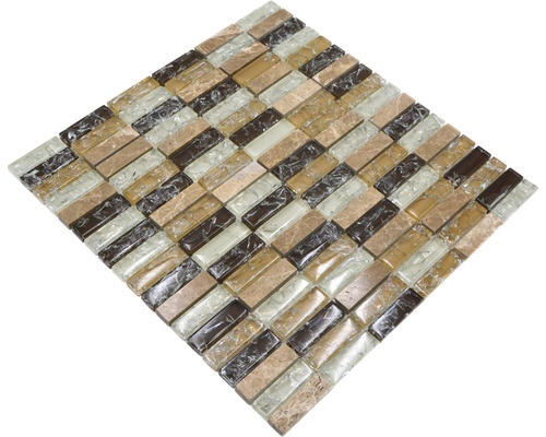 Mosaikplatta med glas- och naturstensutseende