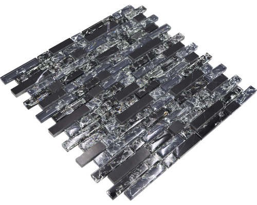 Mosaikplatta av glas och natursten