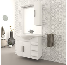 Möbelpaket BADEN HAUS Aida inkl. handfat spegel och väggskåp vit blank 850 mm 00526-thumb-1