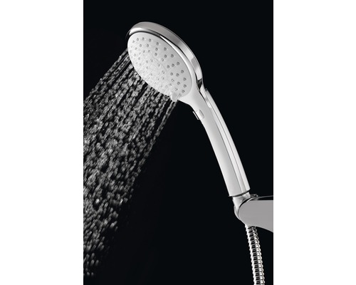 Handdusch med duschslang i drift