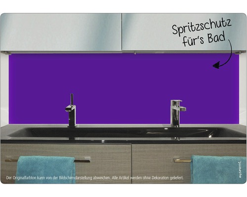 Badrum handfat med stänkskydd i violett