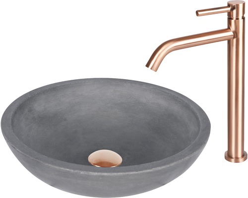 Tvättställ i betong med blandare