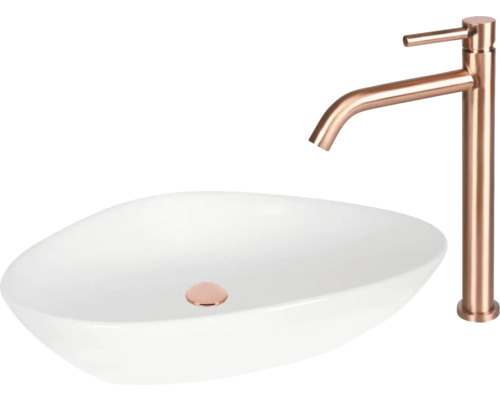 Tvättställ i keramik med blandare