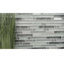 Mosaikplatta med glas- och metallelement