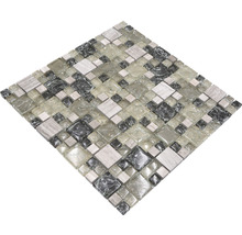 Mosaikplatta av glas och sten