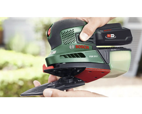 Bosch PSM 18 LI batteridriven multislip i handen