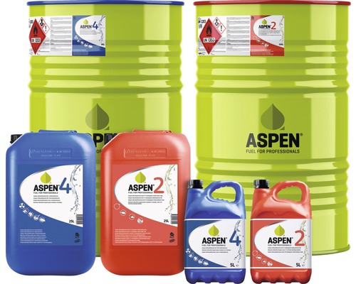 Aspen bränslen i olika behållarstorlekar