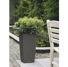 Självvattnande blomkruka LECHUZA Cubico Cottage plast 40x40x75cm granit
