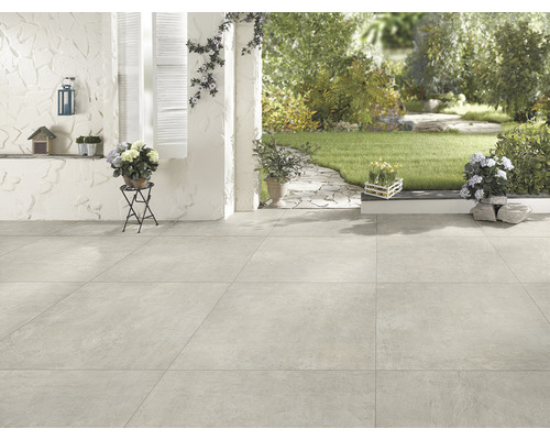 Utomhusklinker FLAIRSTONE Granitkeramik Garden sand 90 x 90 x 2 cm