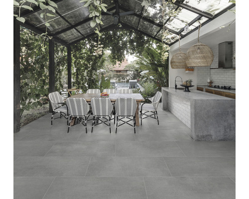 Utomhusklinker FLAIRSTONE Granitkeramik Garden titan 120 x 60 x 2 cm