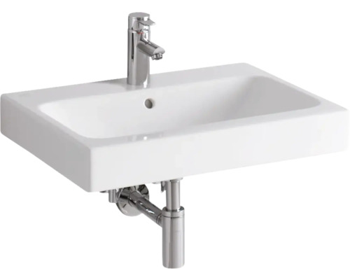 Keramisk tvättställ med blandare och vattenlås