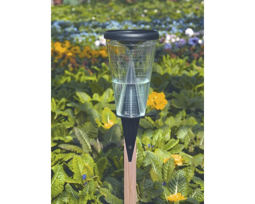 Regnmätare för att mäta nederbördsmängden i trädgården.