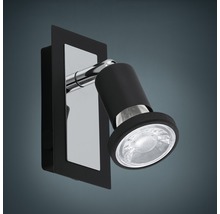 Svart vägglampa med roterbar spot