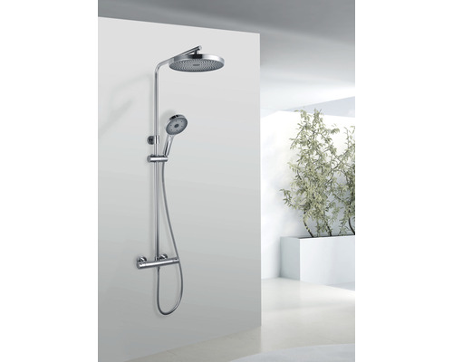 Duschsystem med huvud- och handdusch i badrummet