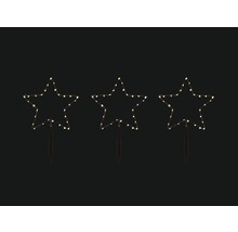 Tre lysande stjärnor för trädgårdsdekoration