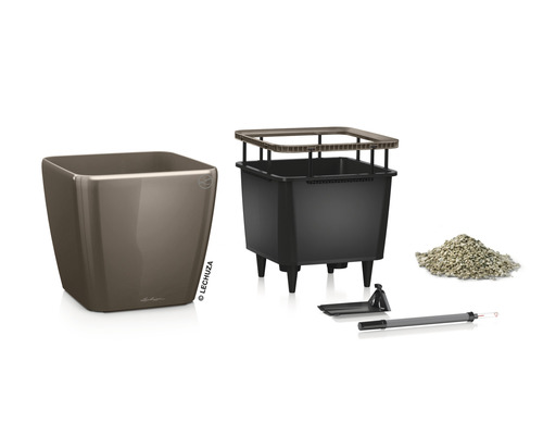Lechuza Cube Glossy Triple planteringskärl med tillbehör