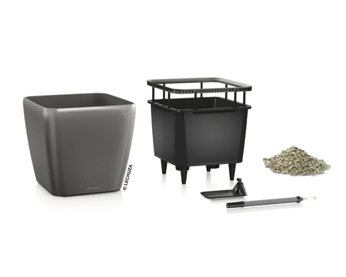 Lechuza Cube Glossy Triple kruka set med tillbehör