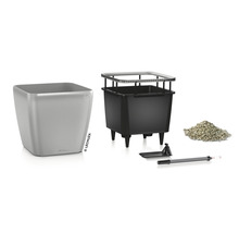 Lechuza Cube Glossy planteringskärlset med bevattningssystem och tillbehör