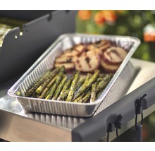 Aluminiumform med sparris och grillat