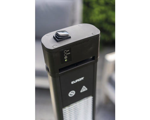 Detaljvy av en värmare med manöverelement