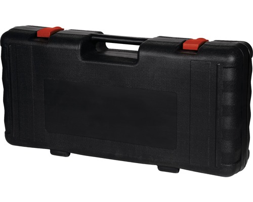 Svart verktygslåda i plast med handtag
