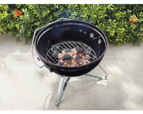 Klotgrill med kol och grillgaller