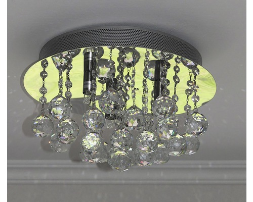 Taklampa med kristallhängen