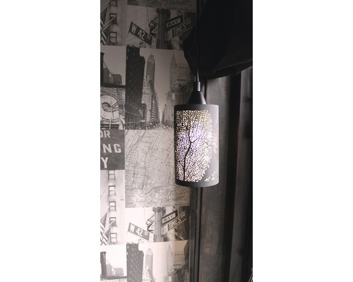 Dekorativ hänglampa med trämönster för inomhusbruk