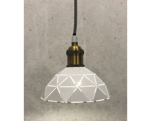 Pendellampa med geometriskt mönster och textilsladd