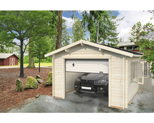 Garage PALMAKO Roger inkl. dörr, fönster, sektionsport 21,7m² (19m²) 360x550cm doppimpregnerad