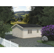 Garage PALMAKO Roger inkl. dörr, fönster, träport 31,4m² (27,7m²) 540x540cm doppimpregnerad