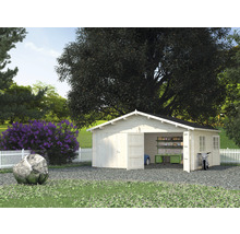 Dubbelgarage PALMAKO Roger inkl. dörr, fönster, träport 31,5m² (28,4m²) 575x510cm doppimpregnerad