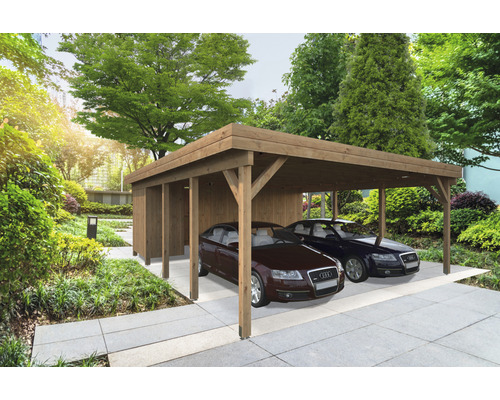 Förråd PALMAKO för carport Karl 40,6m² 515x196cm doppimpregnerad brun